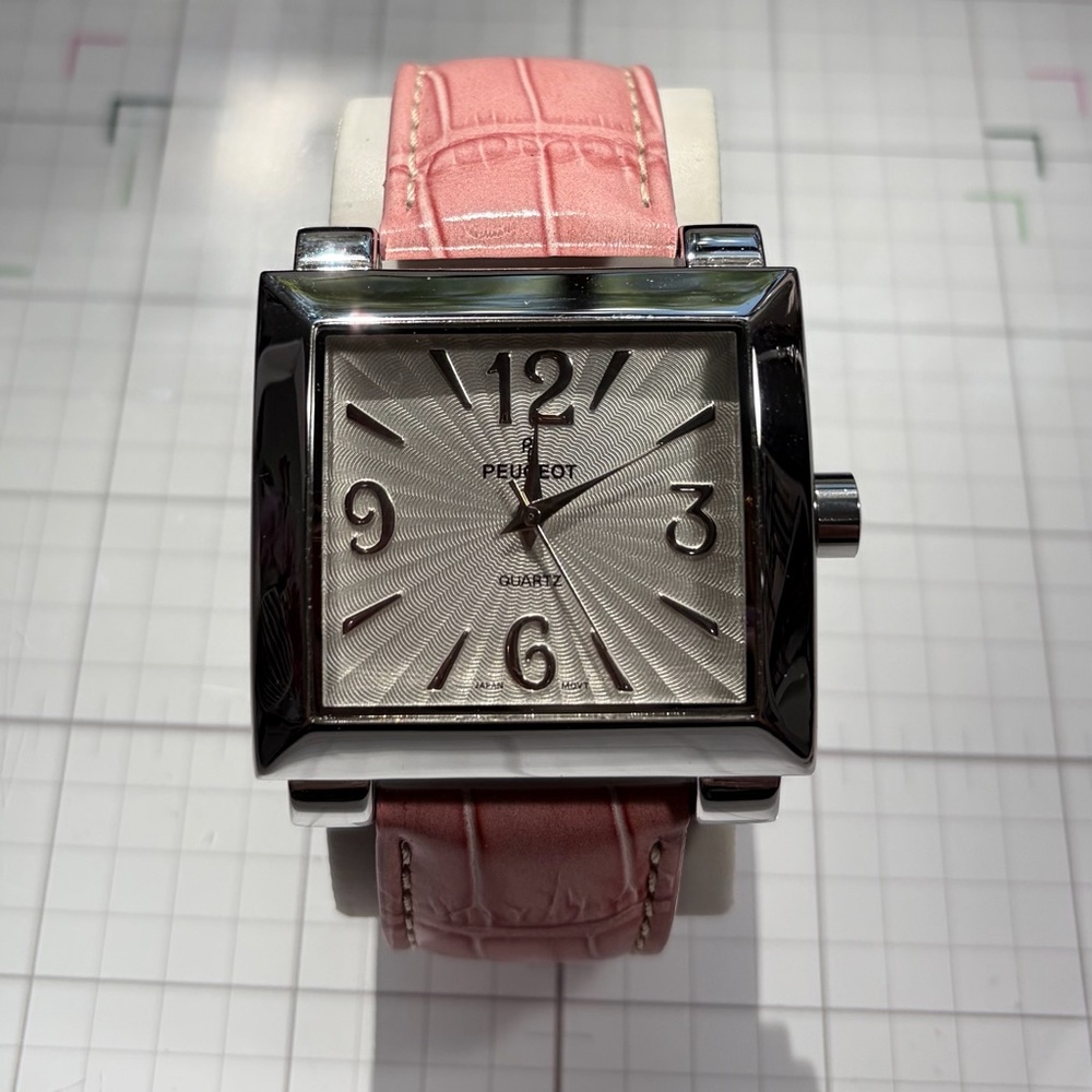 Peugeot Pink and Silver Women's Watch